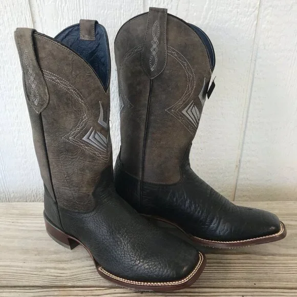 Cody James Bull Shoulder Mens Black Gray Leather Western Boots Mens 9 D BBH4 - Picture 1 of 13